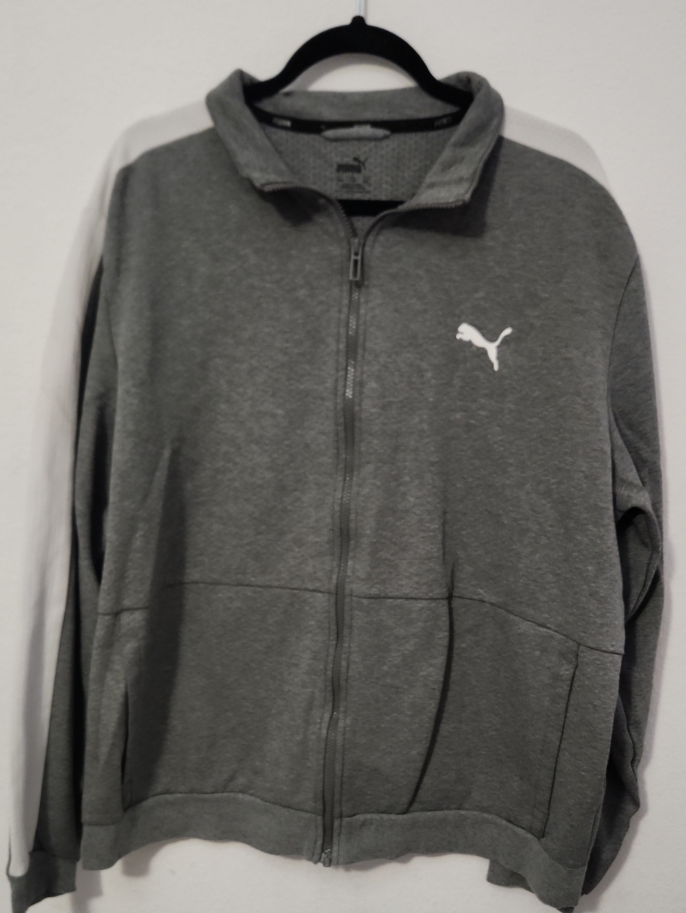 Puma Men's Full Zip Sweater Jacket Heather Grey XXL Athleisure Activewrar